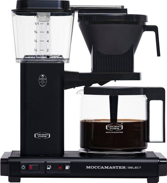 Moccamaster Filterkaffeemaschine KBG Select matt black, 1,25l Kaffeekanne, Papierfilter 1×4