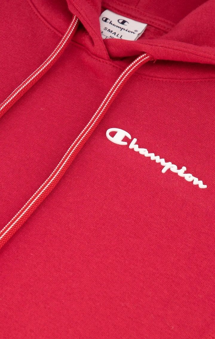 Champion Kapuzenpullover (Hoodie gefüttert) American Classic kleiner Logo Schriftzug magentarot