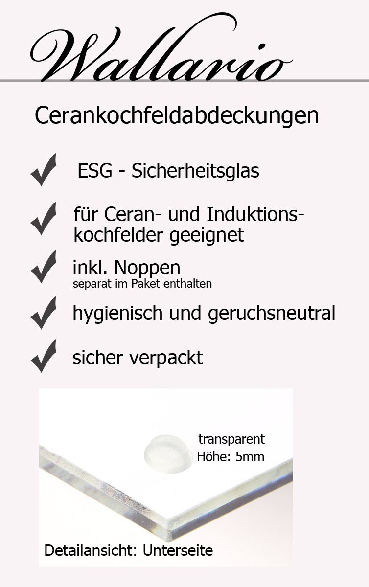 Wallario Herd-Abdeckplatte Schwarz, ESG-Sicherheitsglas, (Glasplatte, 1 tlg., inkl. 5mm Noppen), verschiedene Größen – Bild 3 von 3