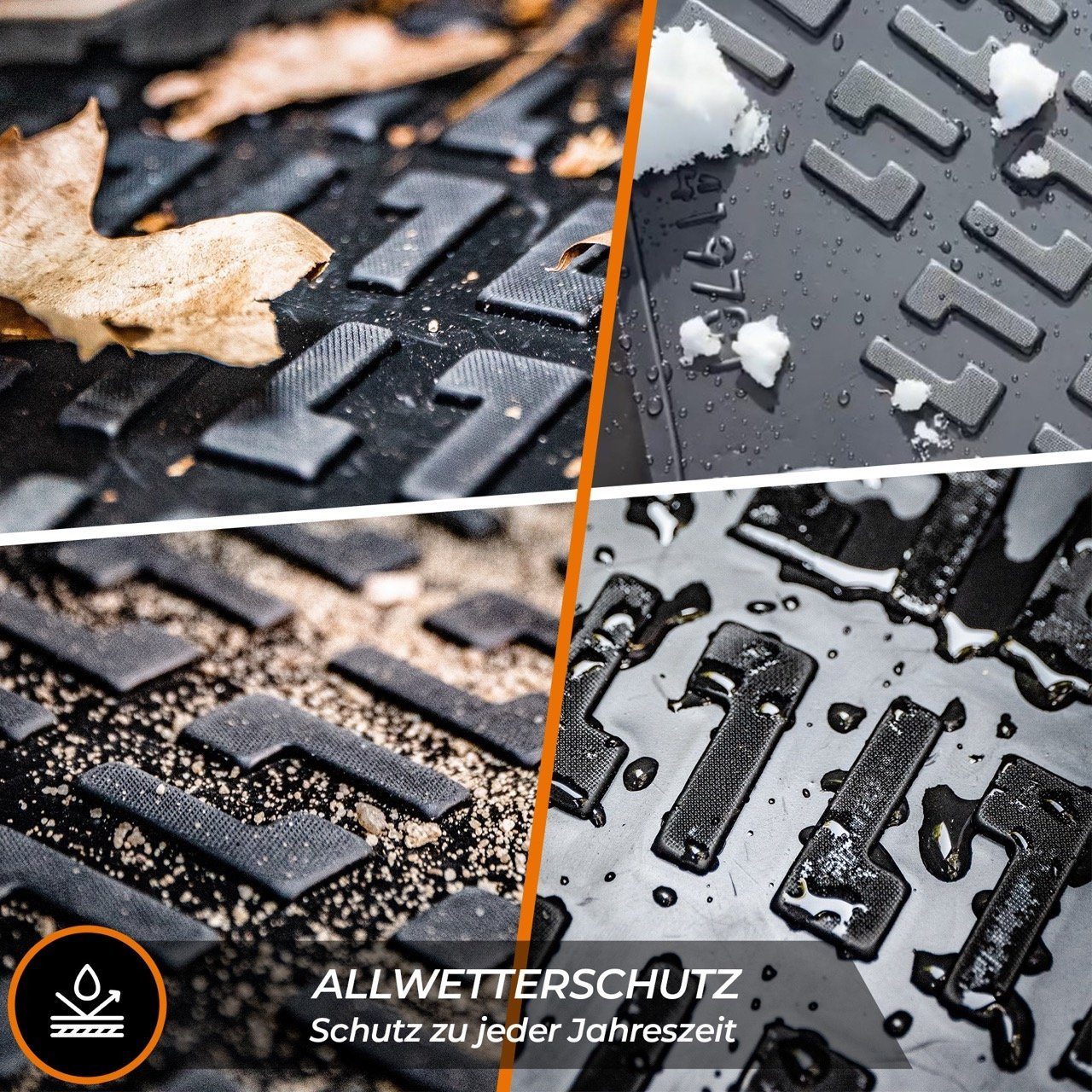 Trimak Passform-Fußmatten Oder Kofferraumwanne Oder Set kompatibel mit Volkswagen Bora, VW Bora 1998-2005 Gummimatten Auto TPE Allwetter Fussmatten