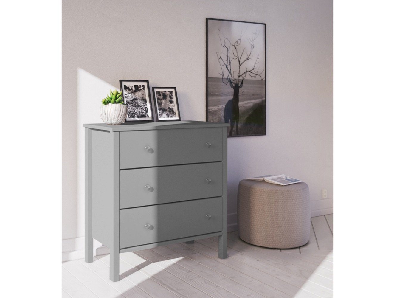 loft24 Kommode Tango, Schubladenkommode, MDF, 3 Schubladen, Made in Denmark, 80 cm