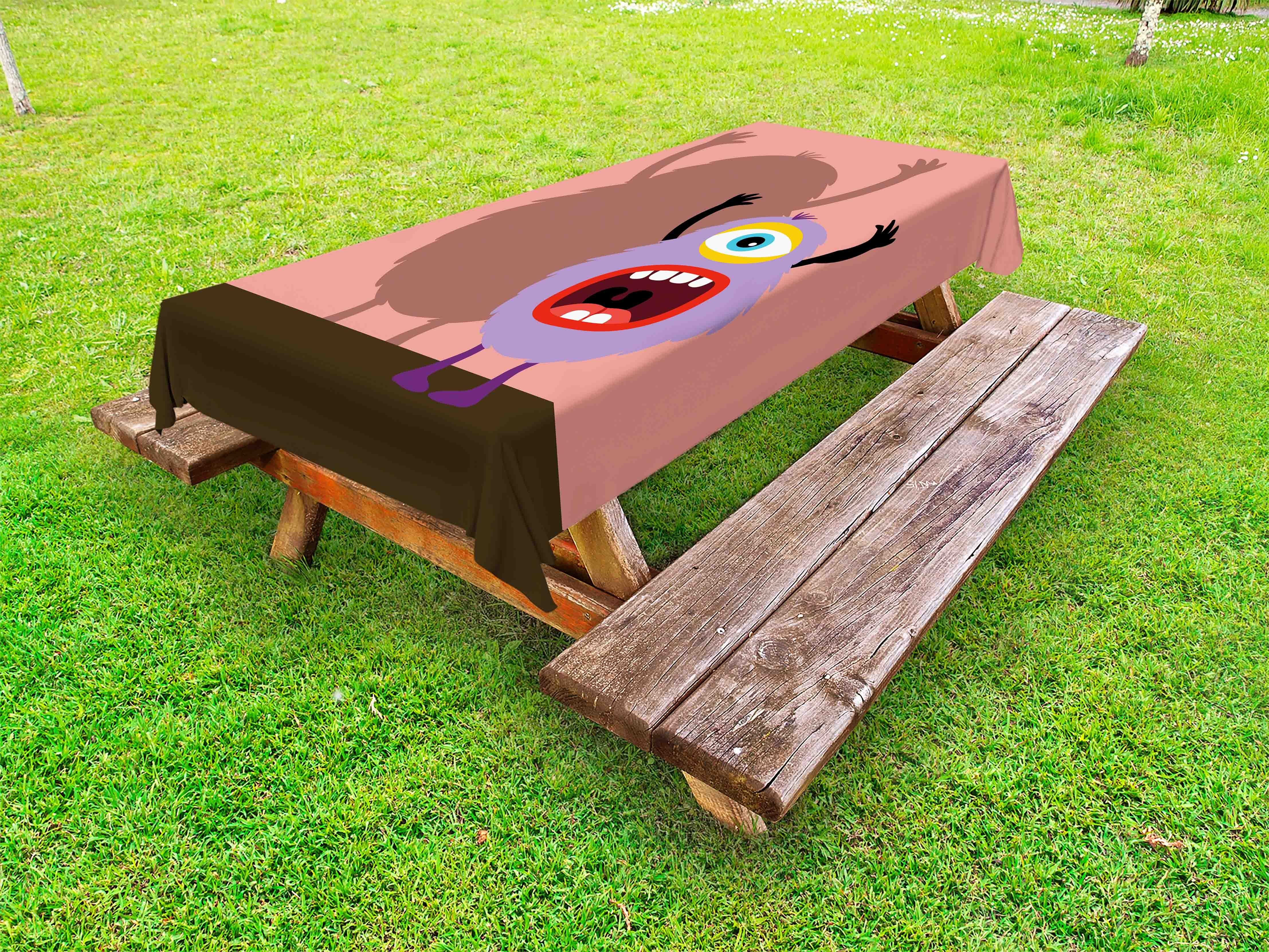 Abakuhaus Tischdecke dekorative waschbare Picknick-Tischdecke, Bunt Monster mit einem Auge