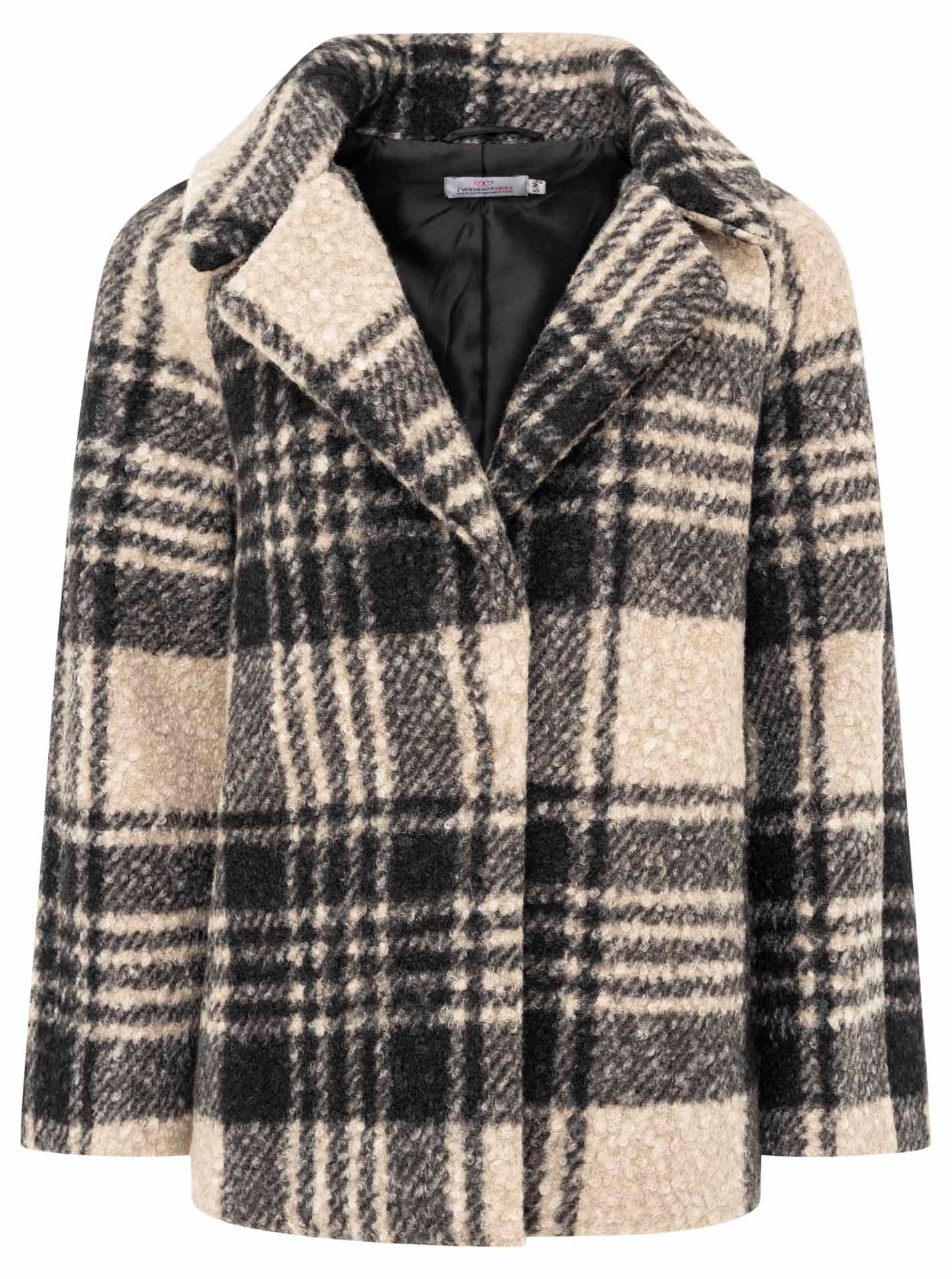 Zwillingsherz Winterjacke "Karo" Reverskragen, Karo-Muster, wärmend