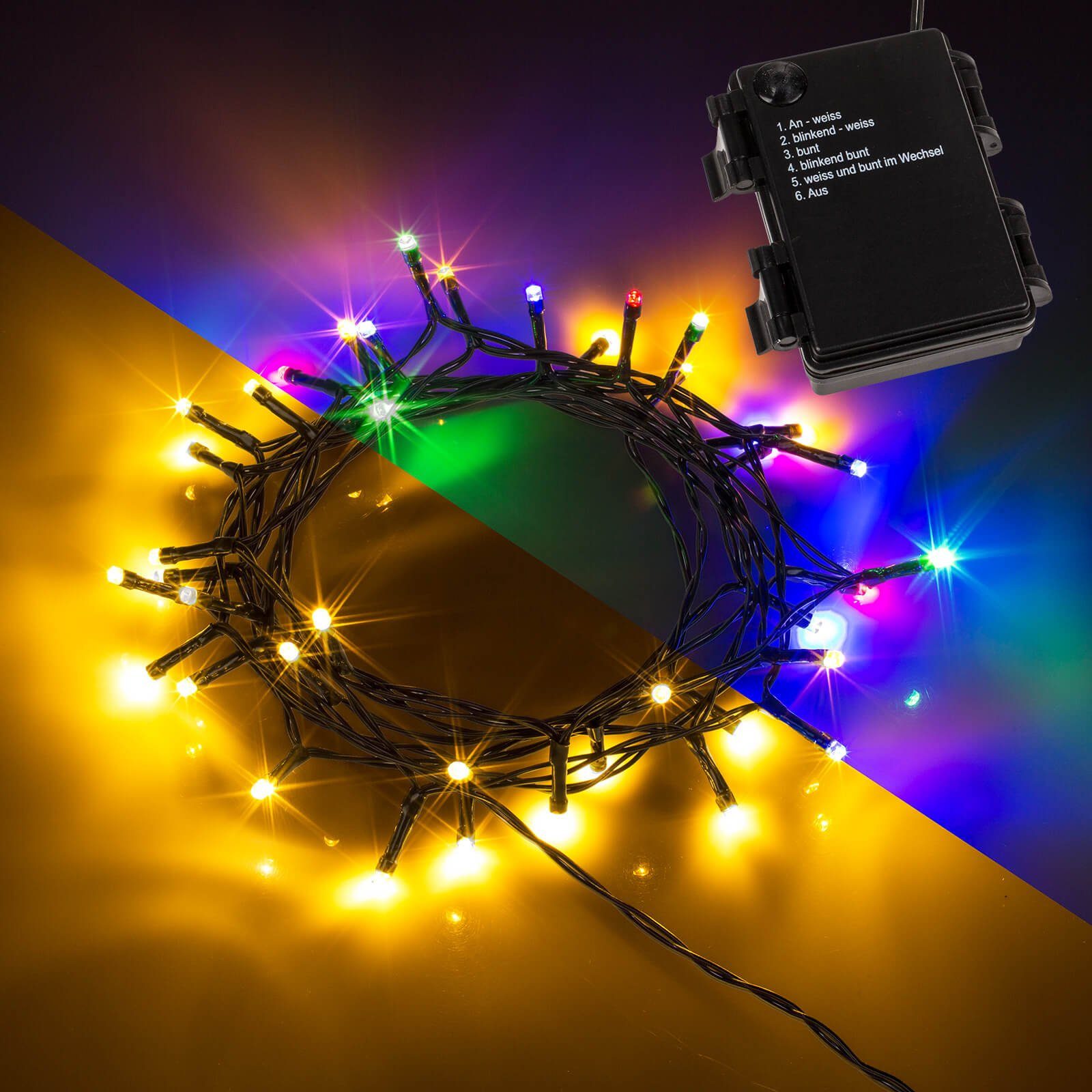 Out of the Blue LED-Lichterkette LED Lichterkette 40 LEDs warmweiß UND bunt günstig online kaufen