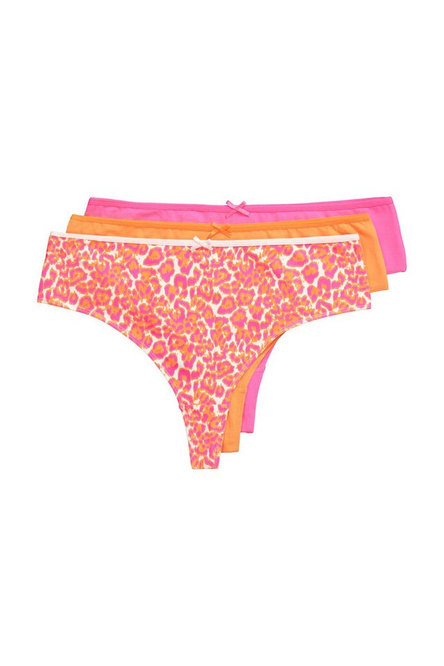 Ulla Popken Slip Strings 3er-Pack Leomuster/Blautöne