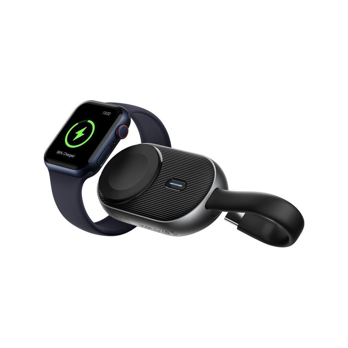 Forcell FORCELL Mini Powerbank Watch 1200mAh 2.5W 1A Schwarz Smartphone-Ladegerät