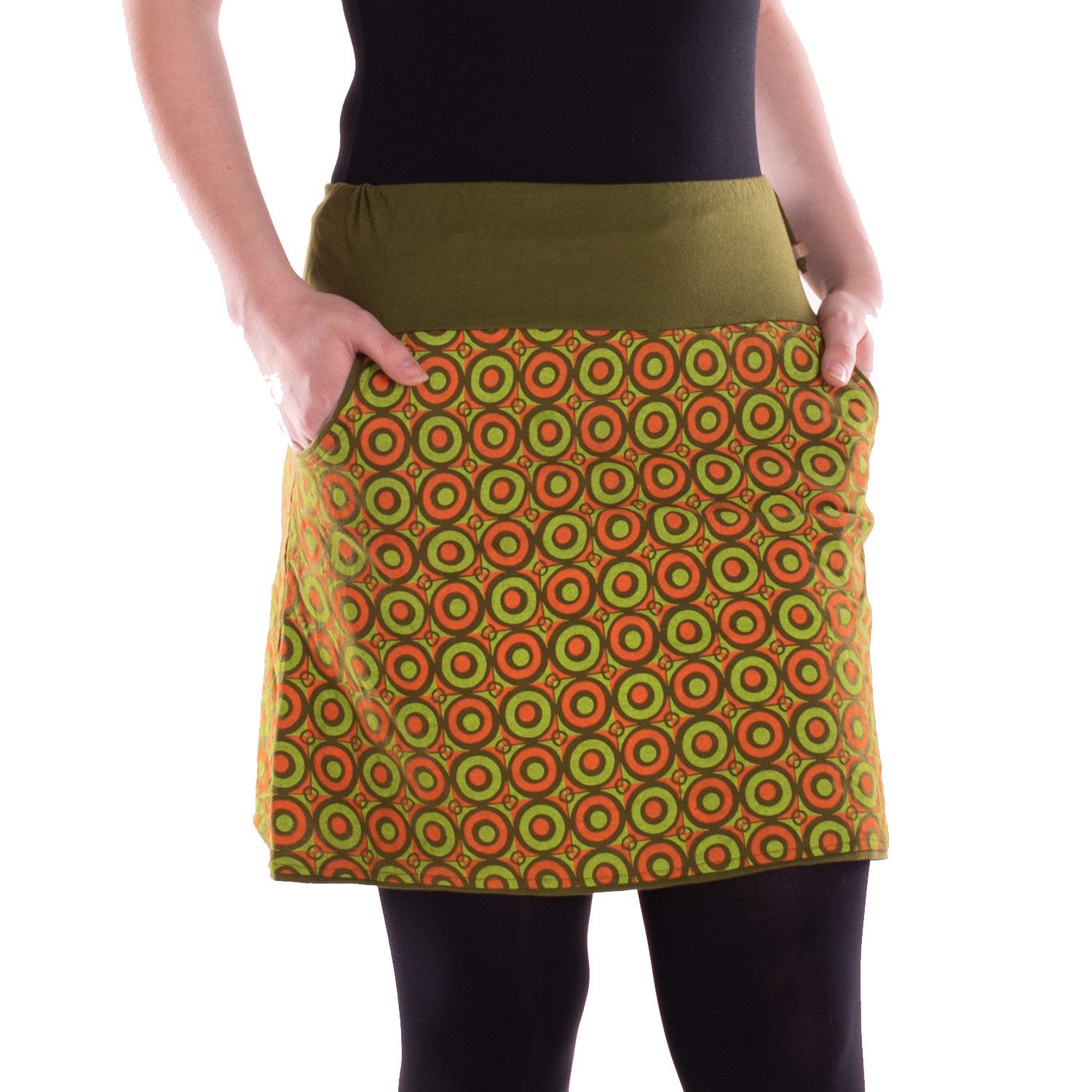 Vishes Minirock Damen Mini-Rock Baumwolle Kreise-Druck günstig online kaufen