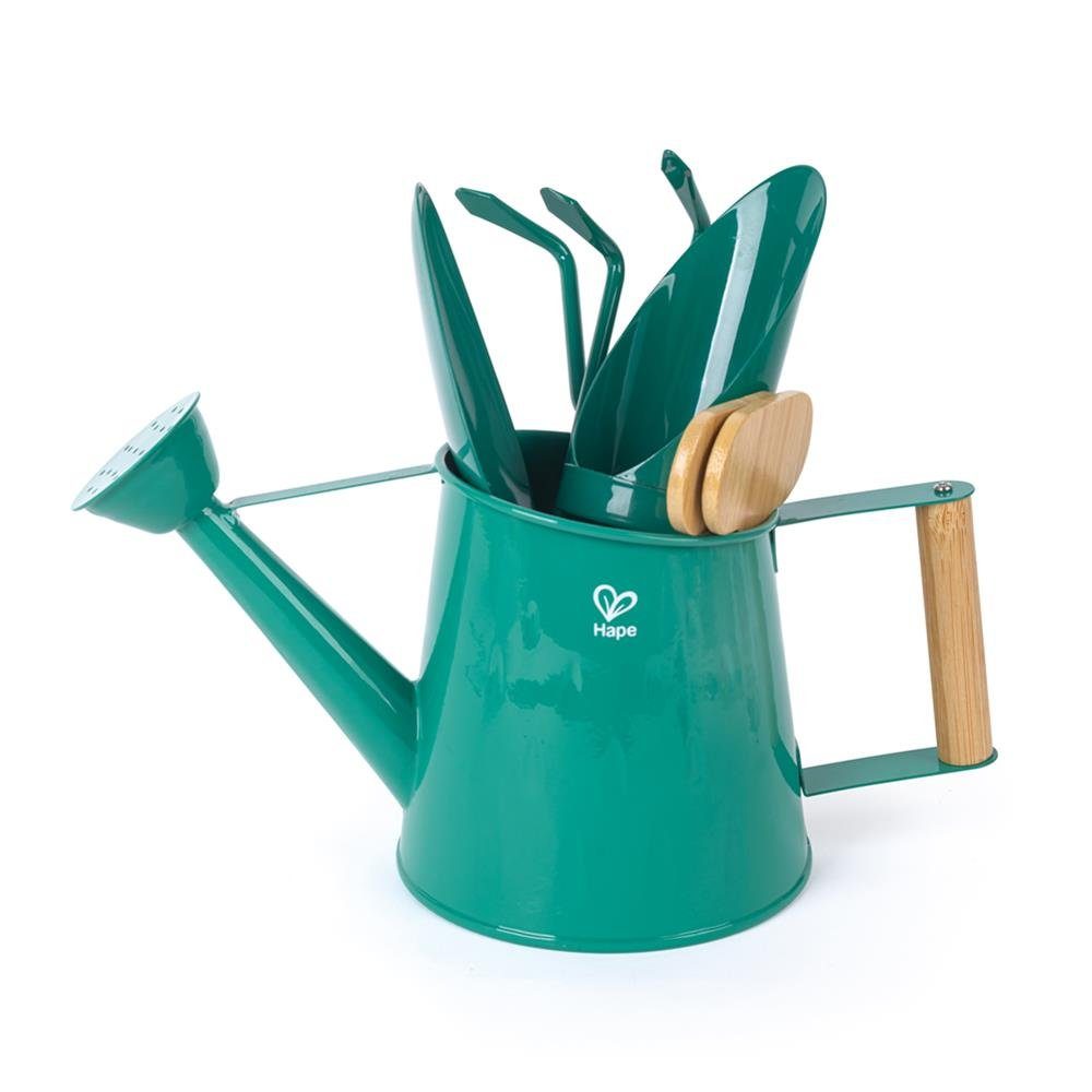 Hape Kinder-Gartenset Nature Fun Gartenwerkzeug-Set, (6-tlg), mit Gießkanne, Kelle, Harke und Schaufel ab 4 Jahre