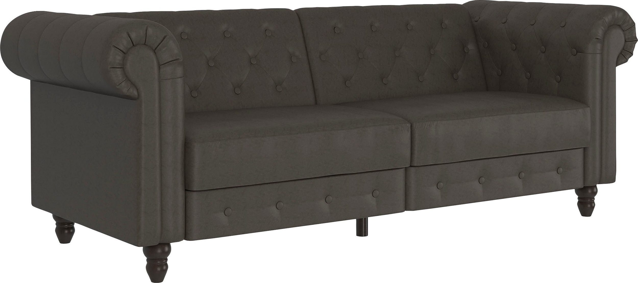 freiraum Schlafsofa Firenze, in Grau, Mikrofaser - 236x83x87cm (BxHxT)