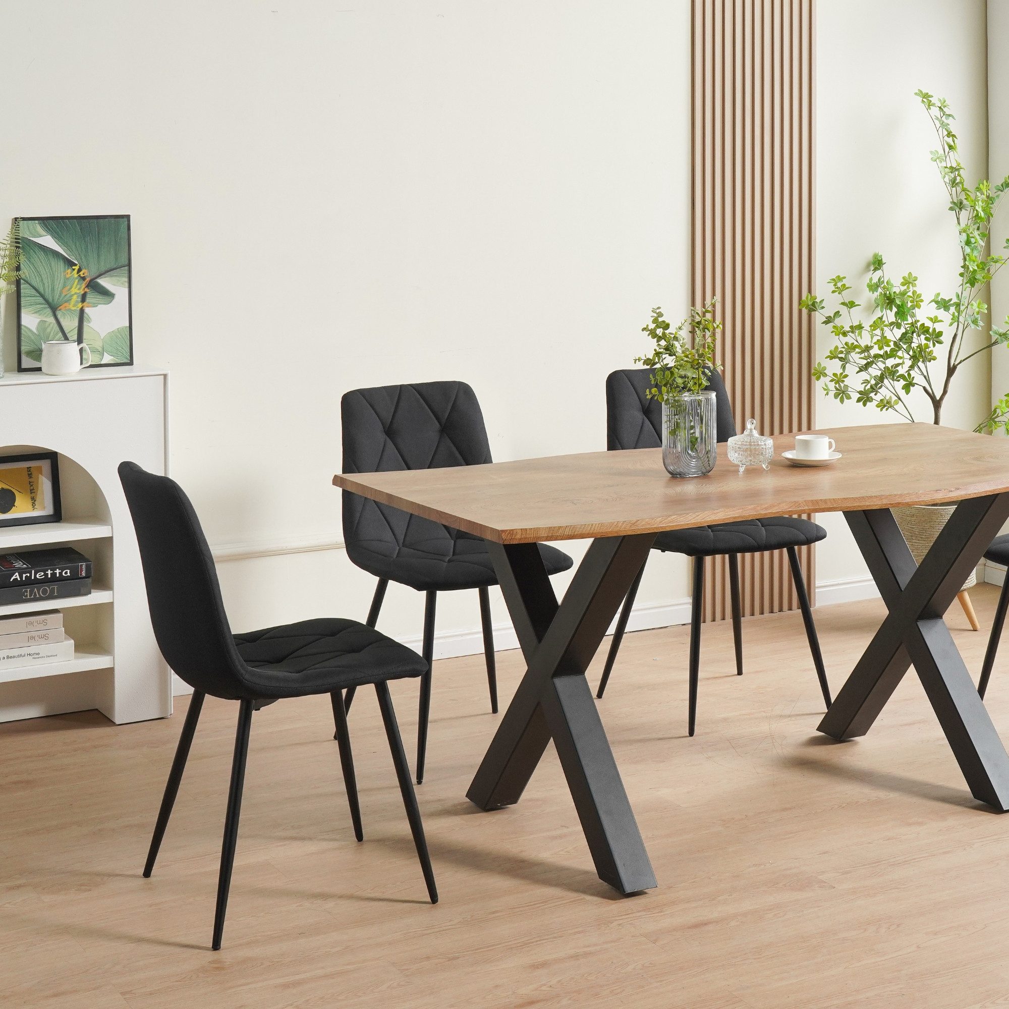 Albatros International Esszimmerstuhl Esszimmer Stühle 4 er Set DORA, Stuhl Stühle Esszimmerstühle, Küche (4er Set, Anthrazit, Samt Bezug), Küchenstuhl Küchenst – Bild 4 von 5