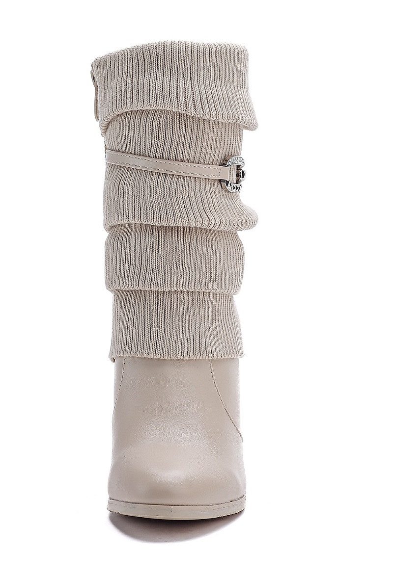 Pogolino 570 High-Heel-Stiefel Damen Stiefeletten Absatz Glitzer High Heels elegant