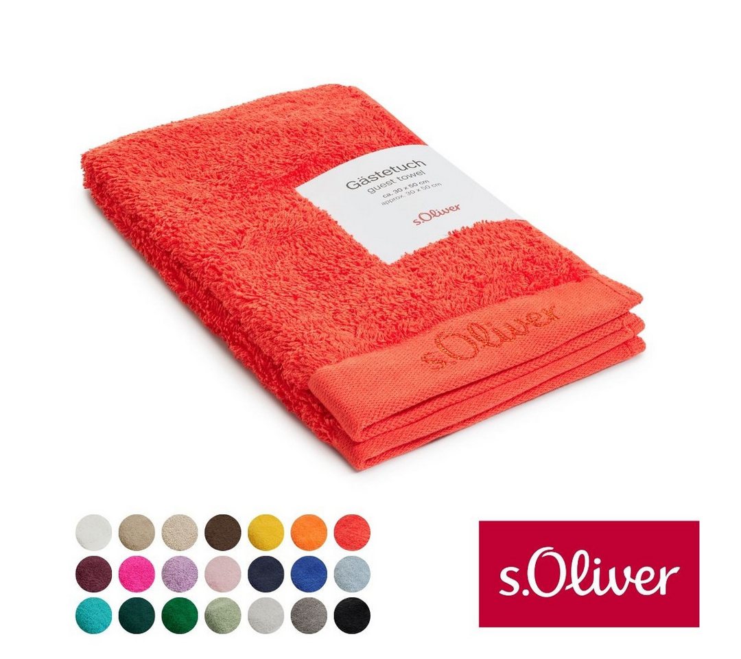 s.Oliver Gästehandtuch s.Oliver, Premium Qualität, 600 gr/m², auch als Sets erhältlich, Walkfrottier (1-St), große Farbauswahl, auch als Duschtuch, Waschhandschuh, Handtuch