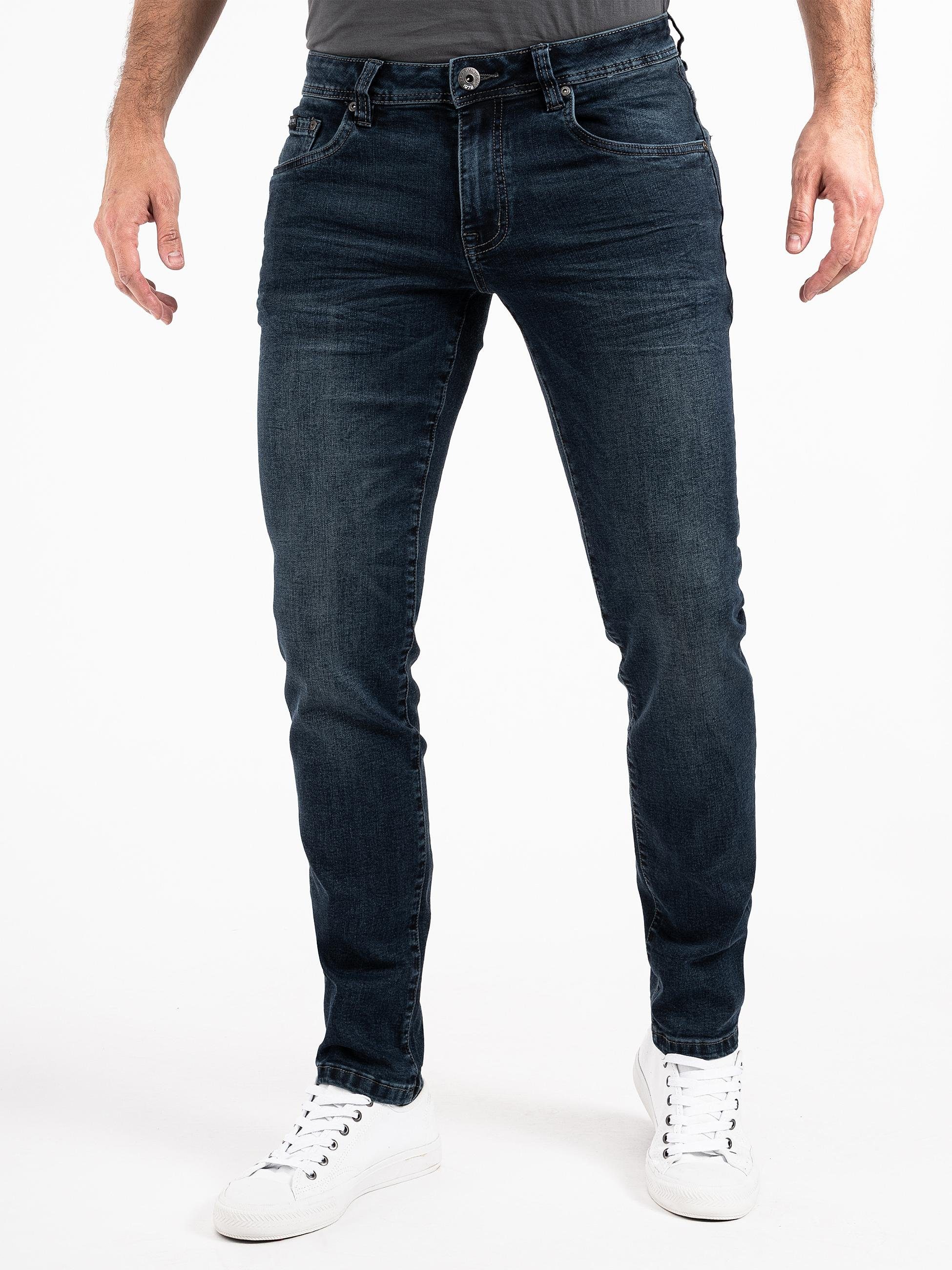 PEAK TIME Slim-fit-Jeans Mailand Herren Jeans mit super hohem Stretch-Anteil darkblue