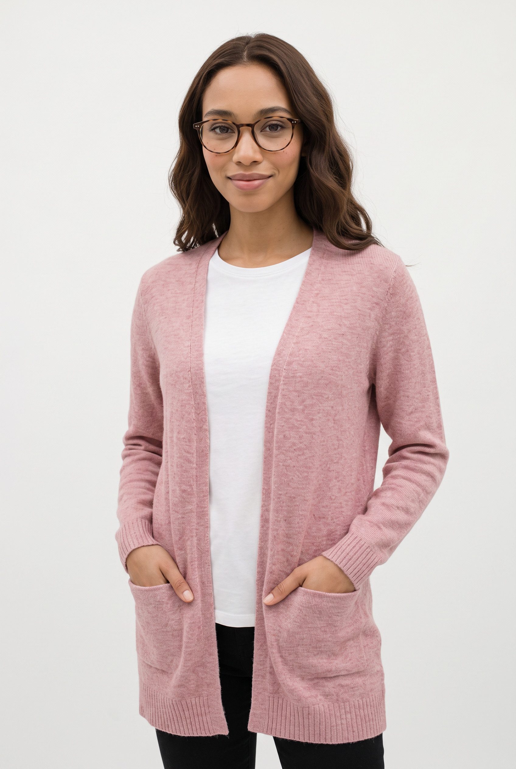 Vila Strickjacke VIRIL OPEN L/S KNIT CARDIGAN - NOOS Viskosemischung, regular fit