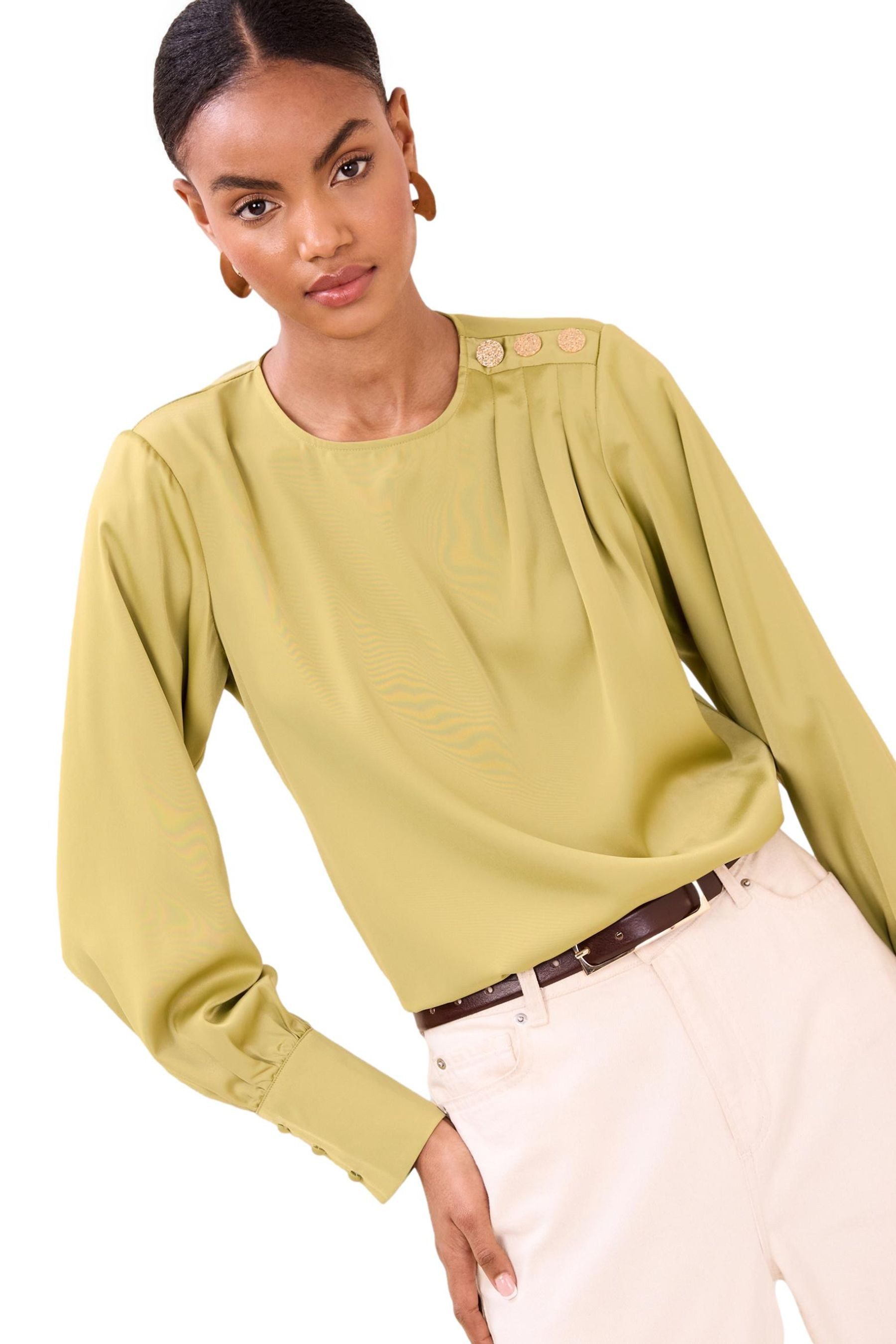 LIPSY Satinbluse Lipsy Satin-Bluse mit Schulterdetail, Regular (1-tlg)