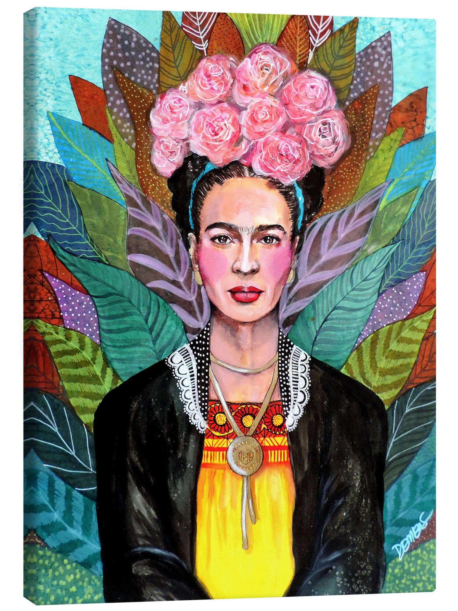 Posterlounge Leinwandbild Sylvie Demers, Frida Kahlo - Freiheit, Wohnzimmer Malerei