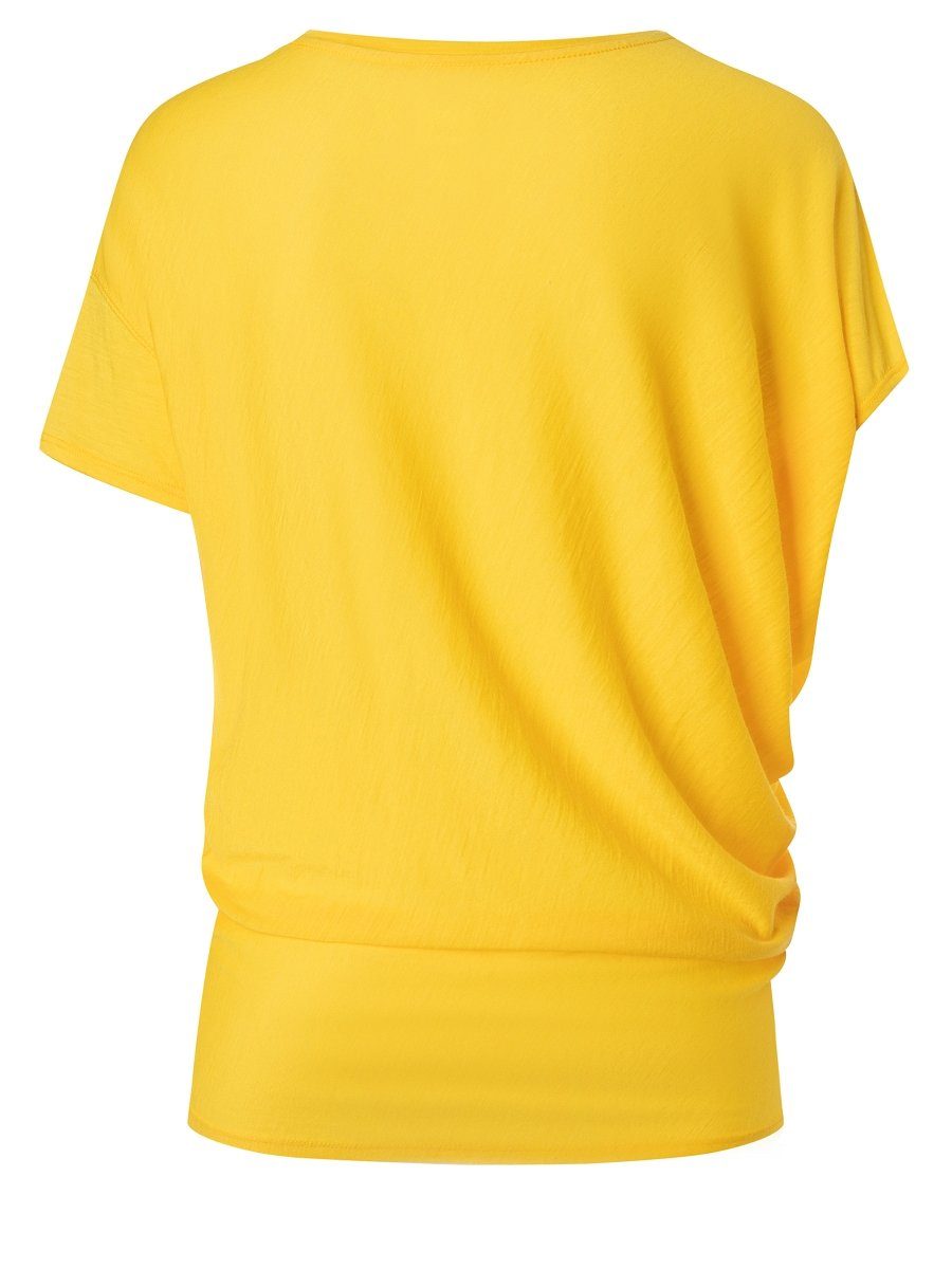SUPER.NATURAL T-Shirt Merino T-Shirt W Merino-Materialmix YOGA TEE Illuminating bequemer LOOSE