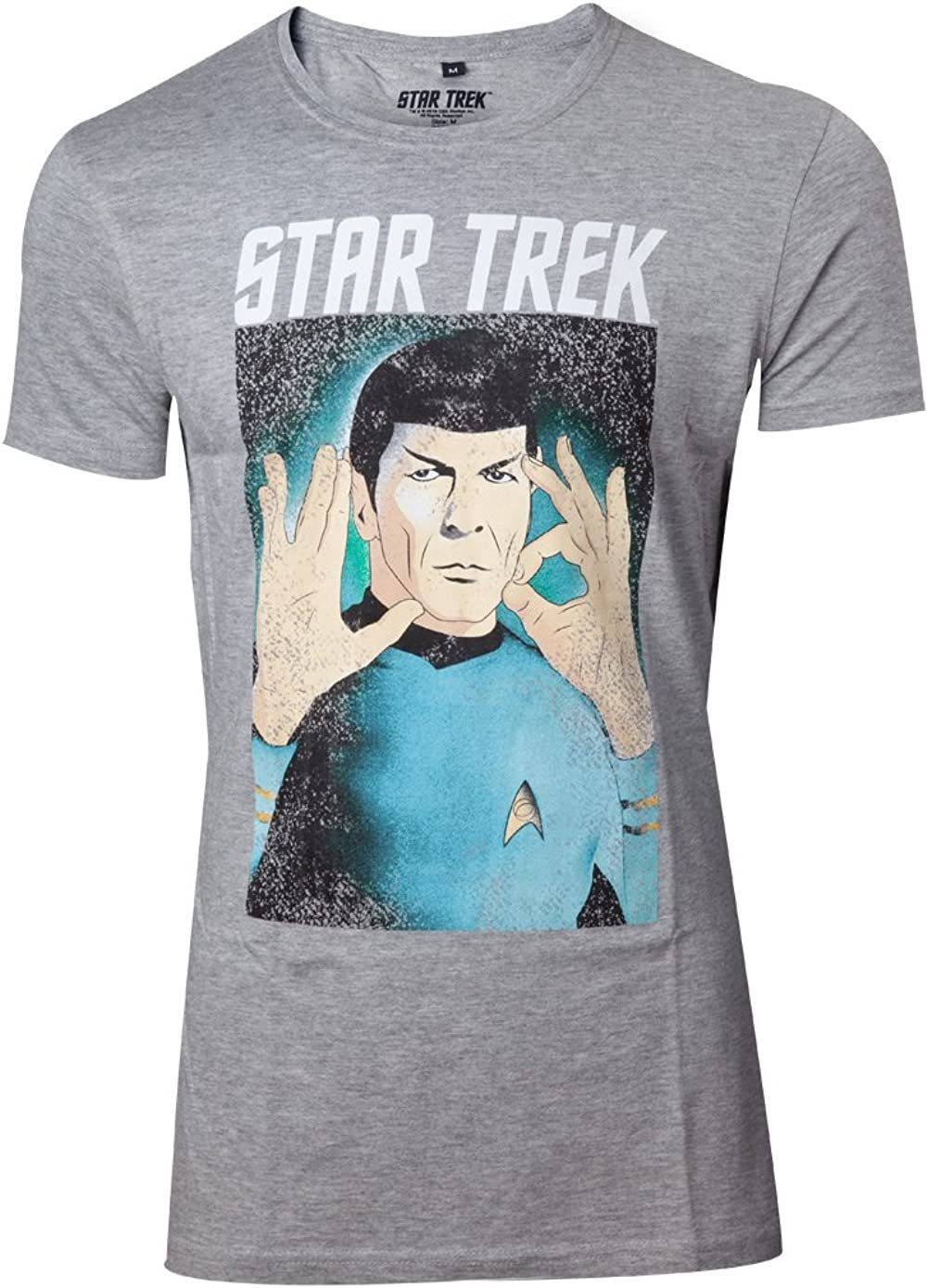 L STARTREK S Hellgrau M Herren XL Respect T-Shirt Star Print-Shirt Erwachsene Logic MELIERT Trek the Größen