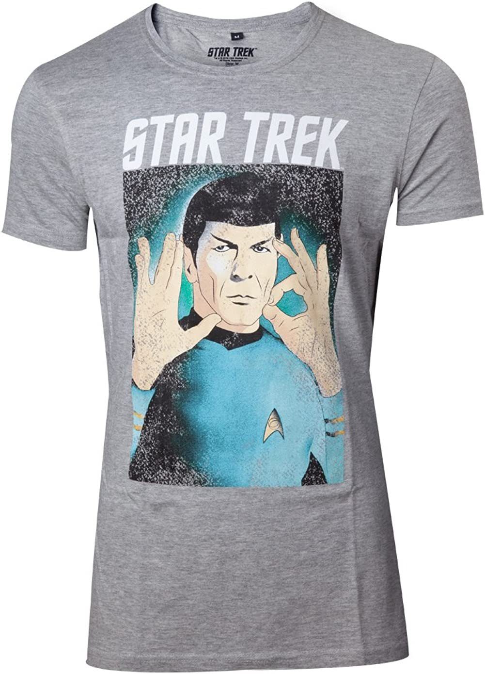 Star Trek Print-Shirt Respect the Logic STARTREK T-Shirt Hellgrau MELIERT Erwachsene Herren Größen S M L XL