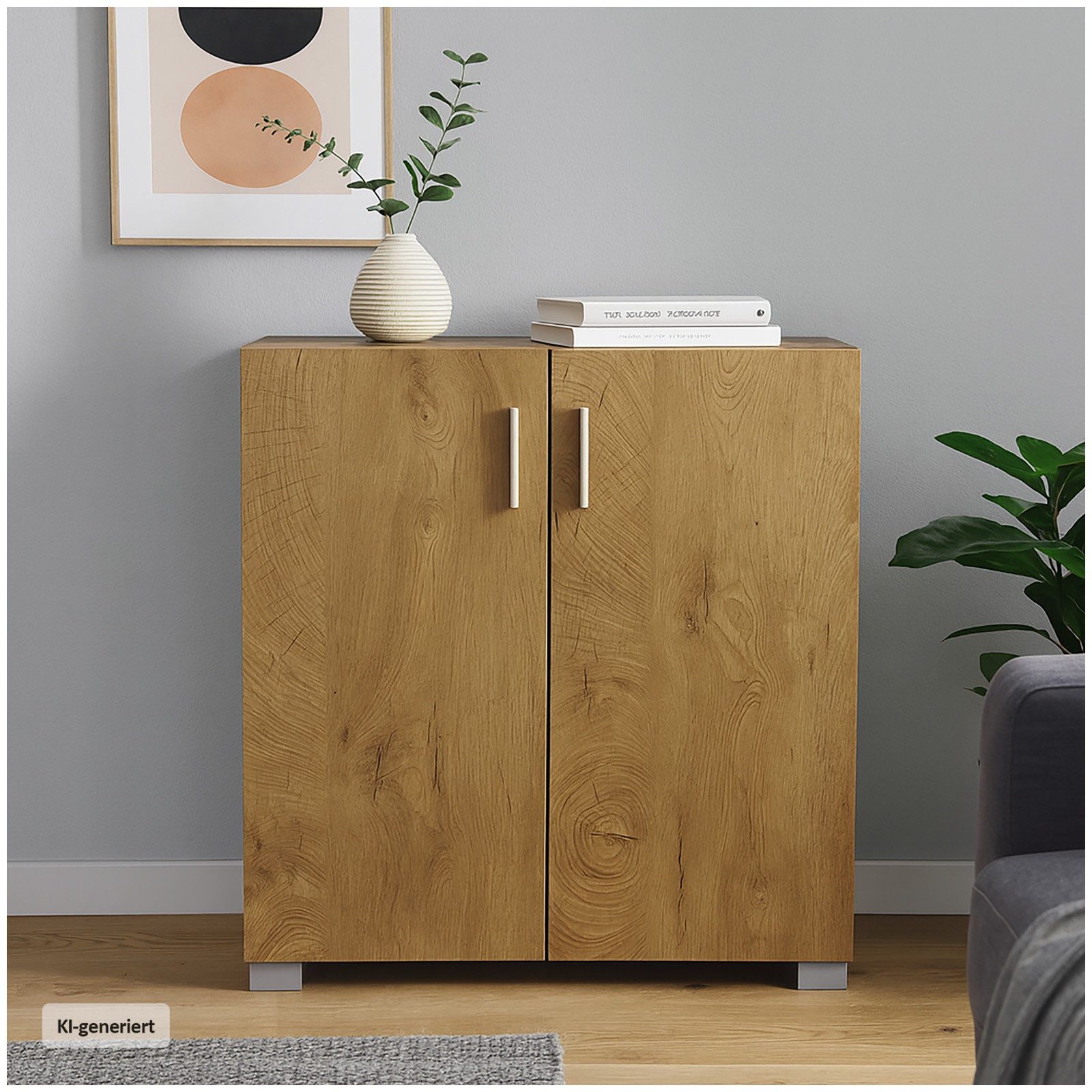 HTI-Living Sideboard Sideboard 2 Fächer Thekla Baumscheibe (Stück, 1 St., 1 Sideboard), Kommode Midischrank