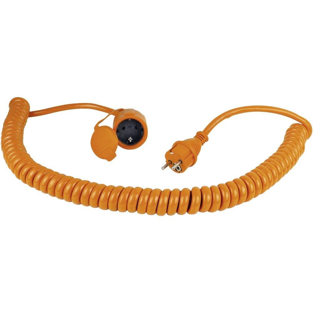 as - Schwabe Schutzkontakt-Spiralkabel 70415 Verlängerungskabel, (5.00 cm), Spiralkabel