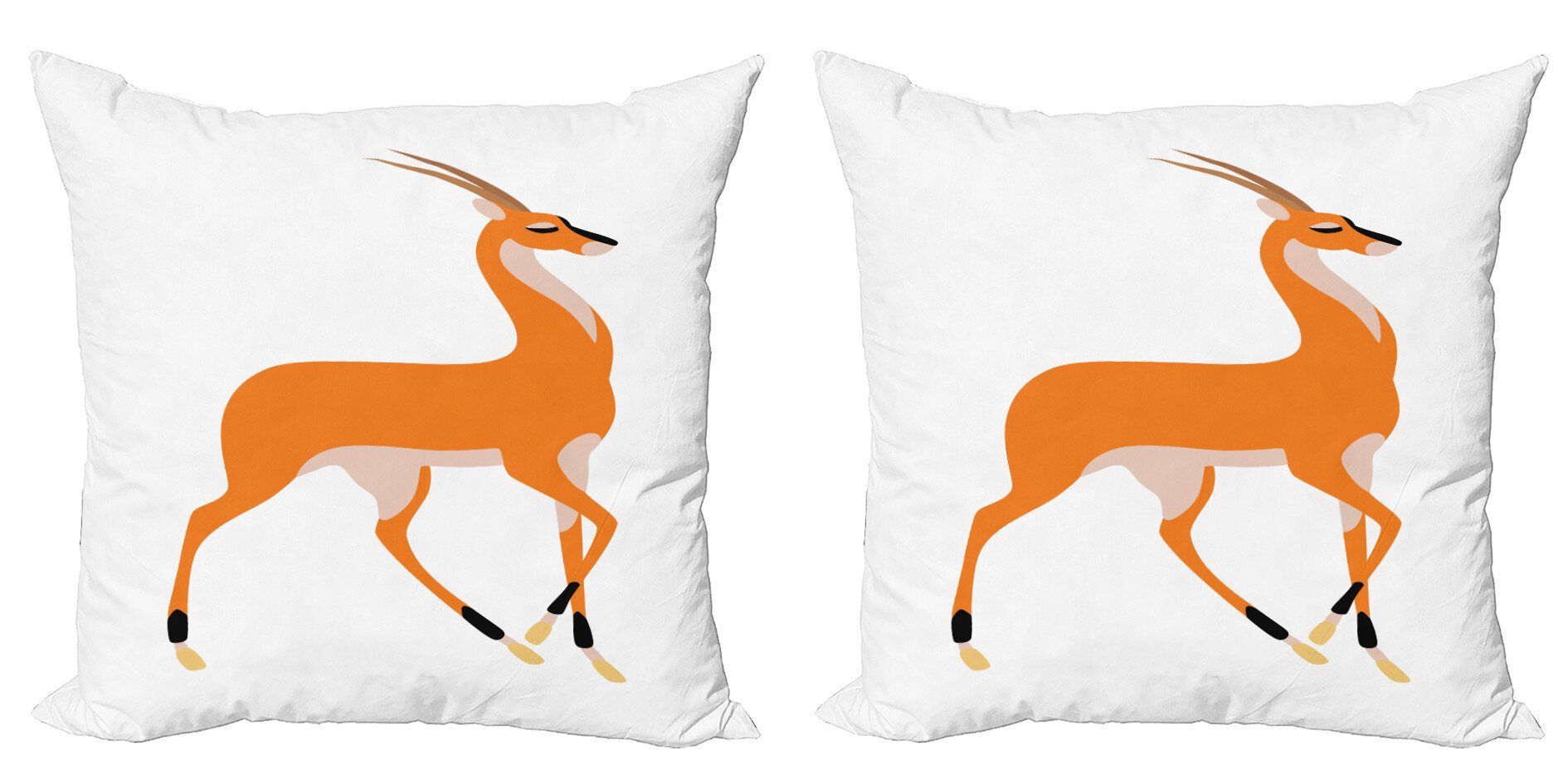 Modern Digitaldruck, (2 Accent Stück), Antilope Doppelseitiger Kissenbezüge Seitenansicht Tier-Tier Abakuhaus