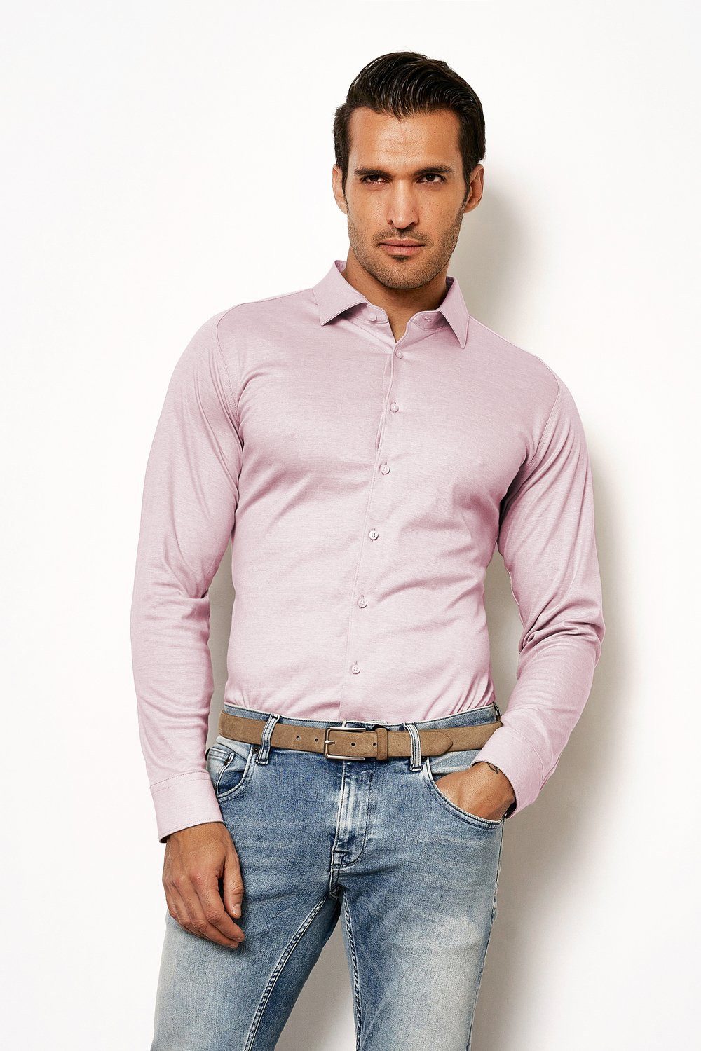 DESOTO Langarmhemd Jerseyhemd Casual Kent