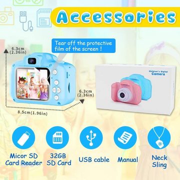 Gontence HD-Digitalvideokameras(mit 32 GB SD-Karte) Kinderkamera Kinderkamera