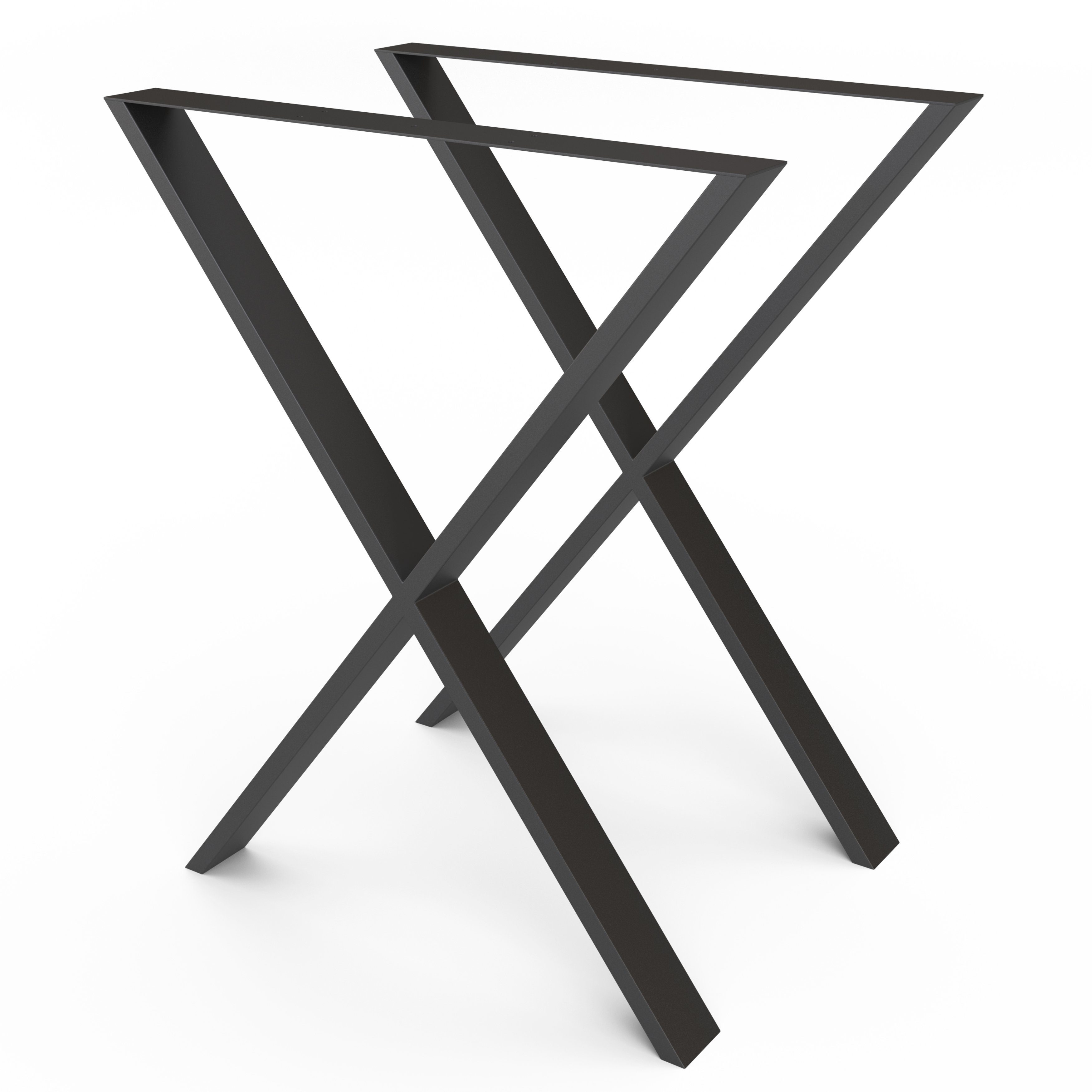 sossai® Tischgestell Stahl Tischgestell TKX1 X-Form 60x72cm in Schwarz (2-St), Rahmen: 60mm x 20mm