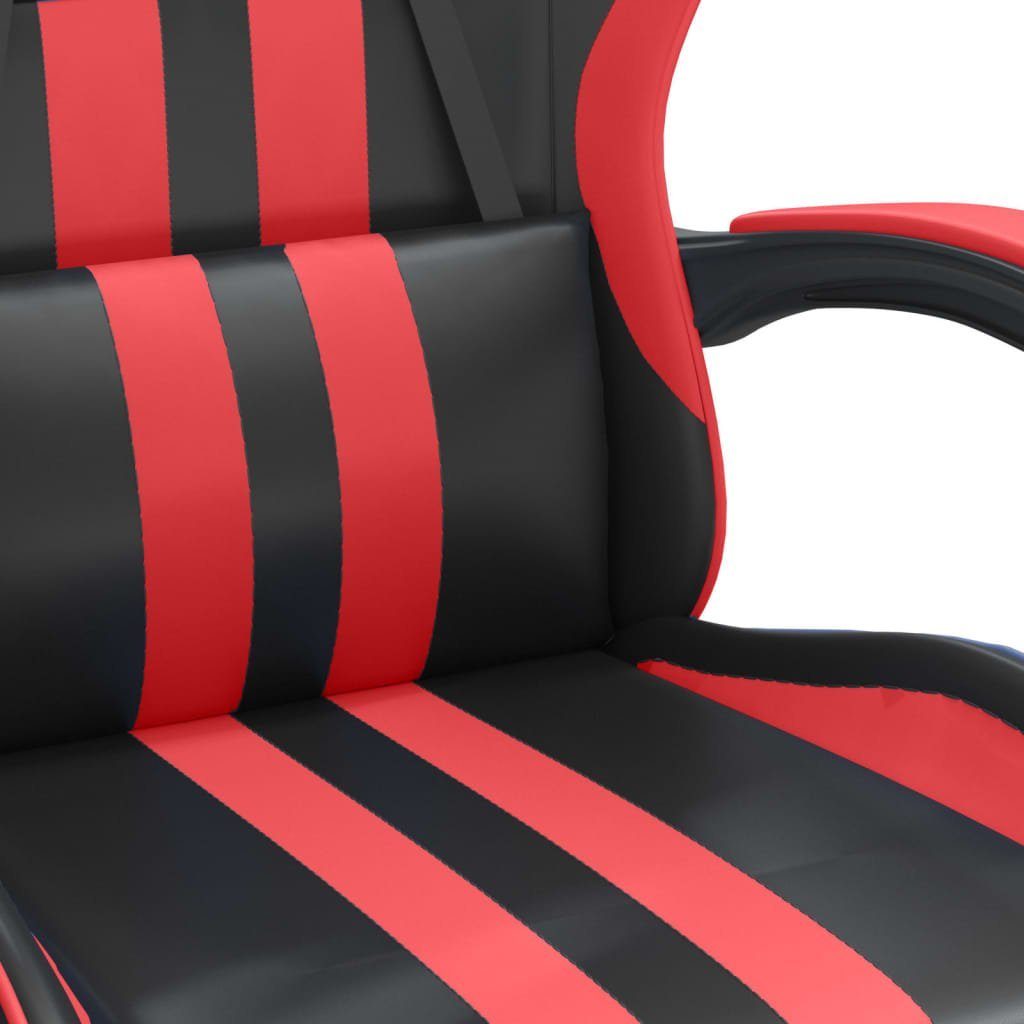 rot und Schwarz Gaming-Stuhl Schwarz mit Gaming-Stuhl rot vidaXL Fußstütze Schwarz und Rot Kunstleder St) und | (1