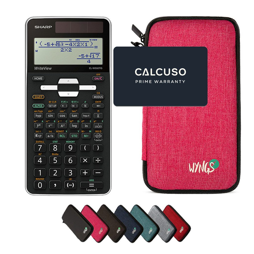 Sharp Taschenrechner Sharp EL-W550TG inkl. WYNGS Schutztasche Pink