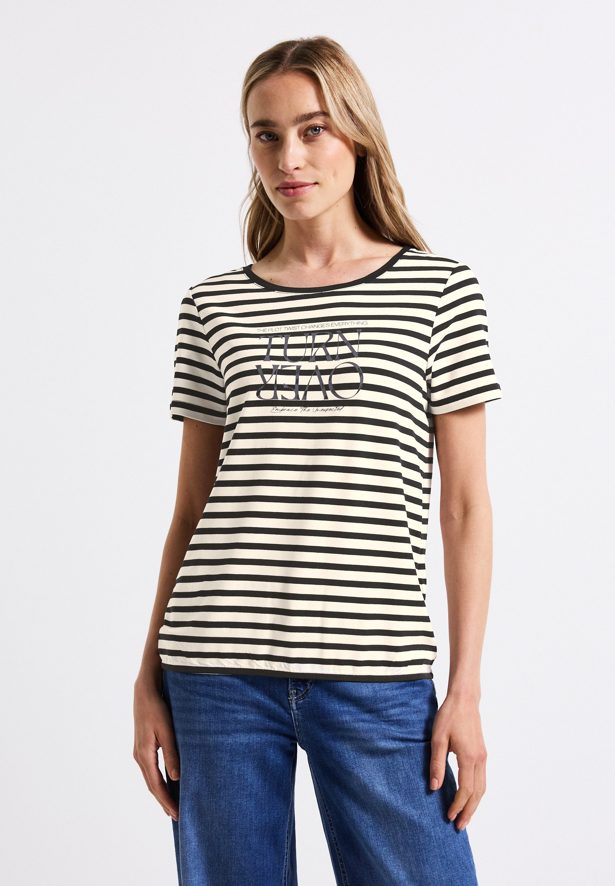 STREET ONE T-Shirt mit Elastikbund günstig online kaufen