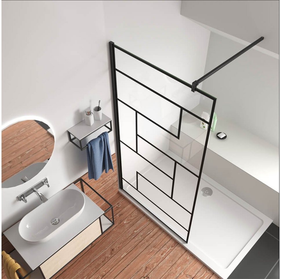 Thumbnail - duschspa Duschwand Walk in Dusche Duschwand Duschtrennwand Duschkabine Glaswand Nano Glas, Einscheibensicherheitsglas, S...