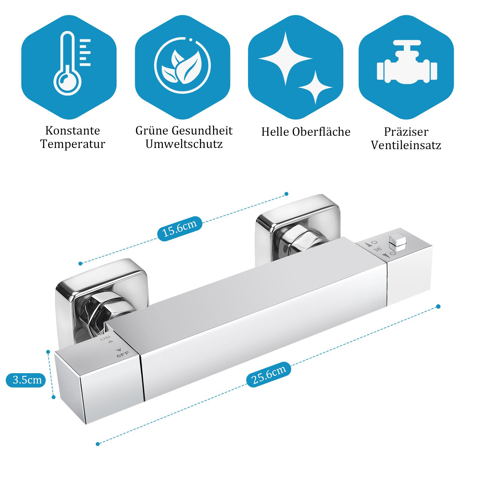 WOOHSE Brausethermostat Duscharmatur Mischbatterie Dusche Mit günstig online kaufen