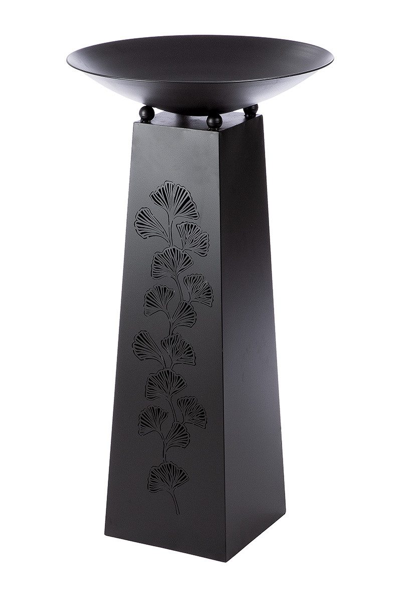 MF Dekoschale Ginkgo Elegance Schalenständer Schwarz Metall 95cm Dekosäule günstig online kaufen