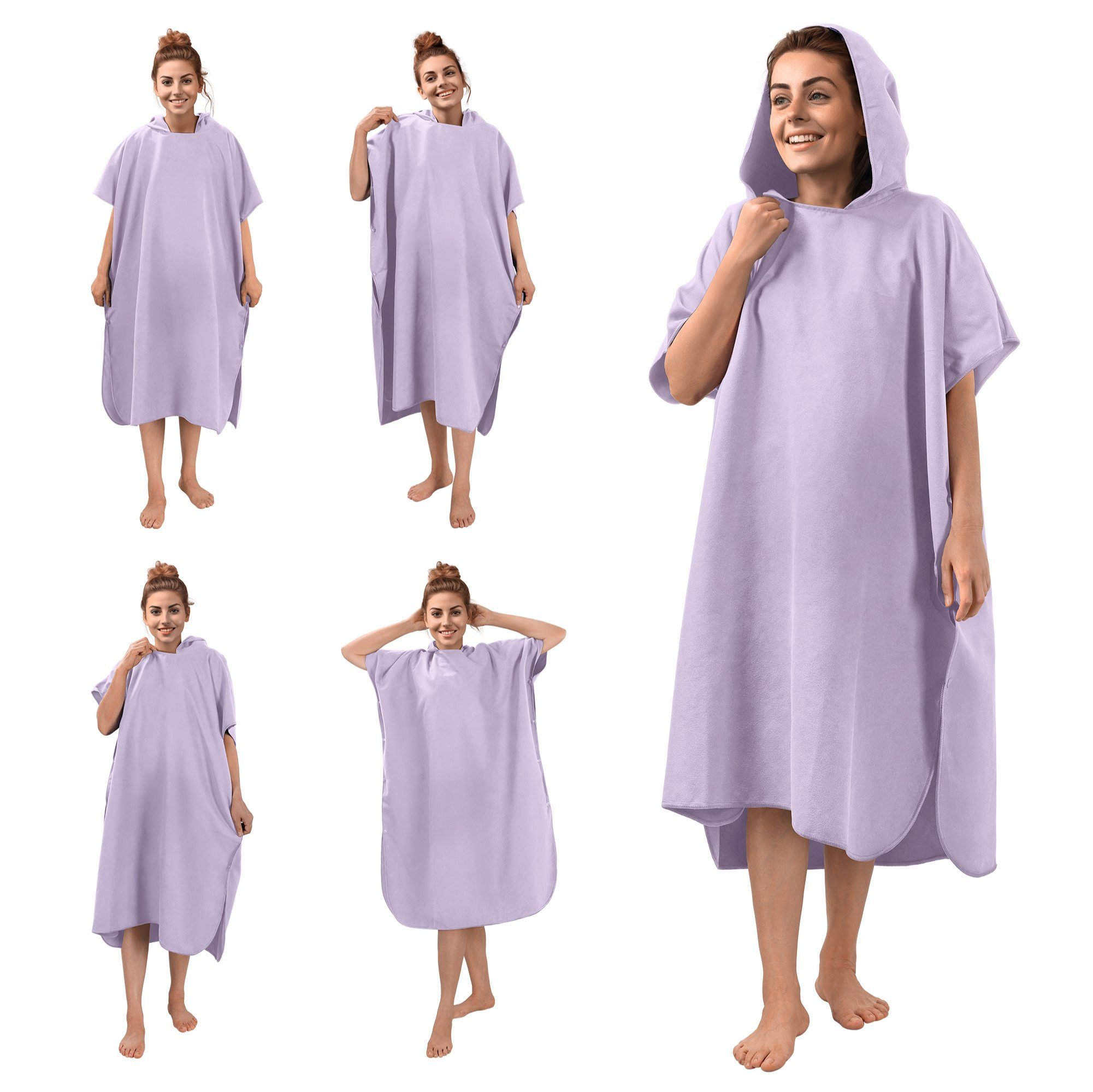 JEMIDI Badeponcho Badeponcho Unisex - Surf Poncho aus Mikrofaser - Tuch für Erwachsene, Polyester