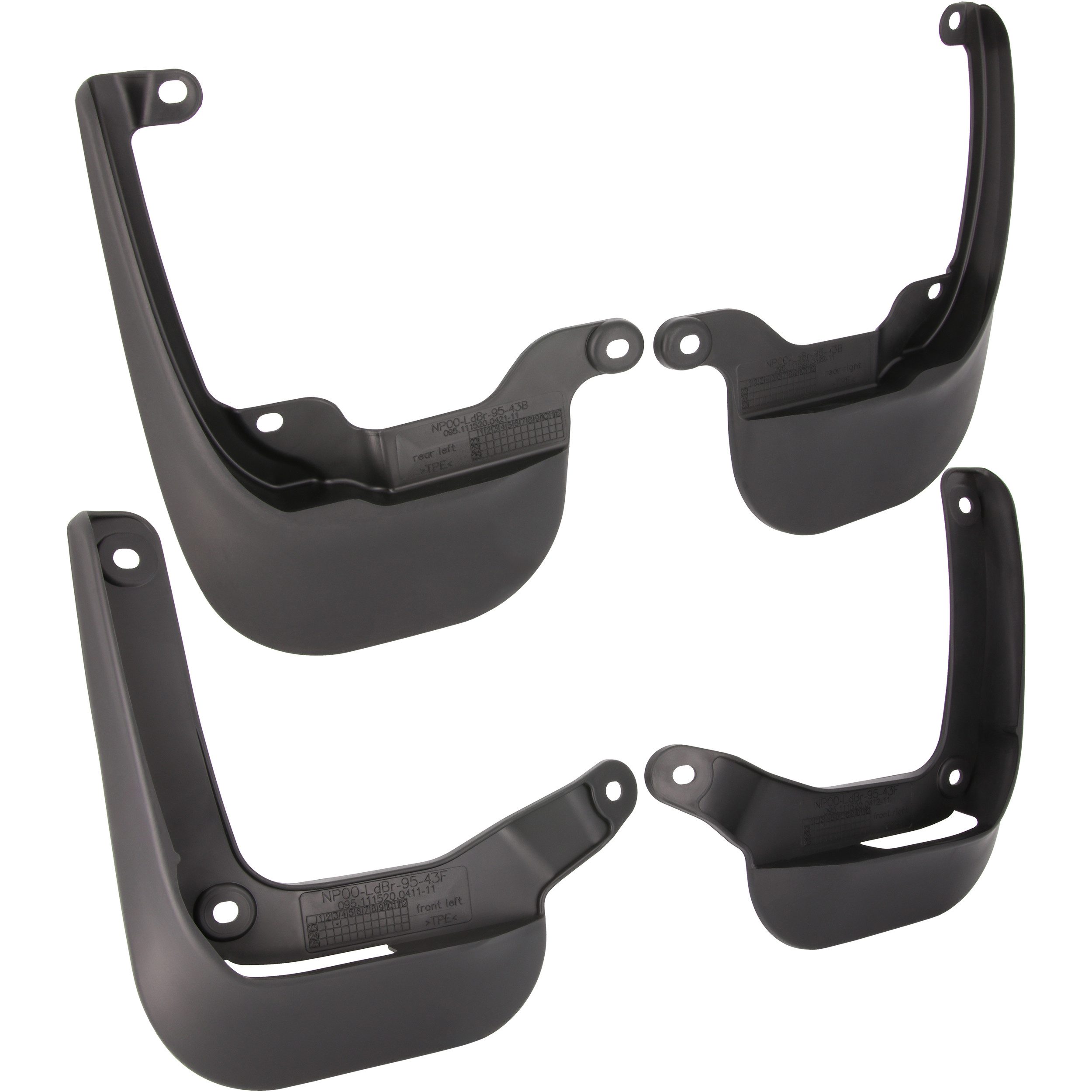 Kfz-Schmutzfänger Set vorne + hinten für VW Polo VI, Typ AW, BJ ab 2020>, passgenau
