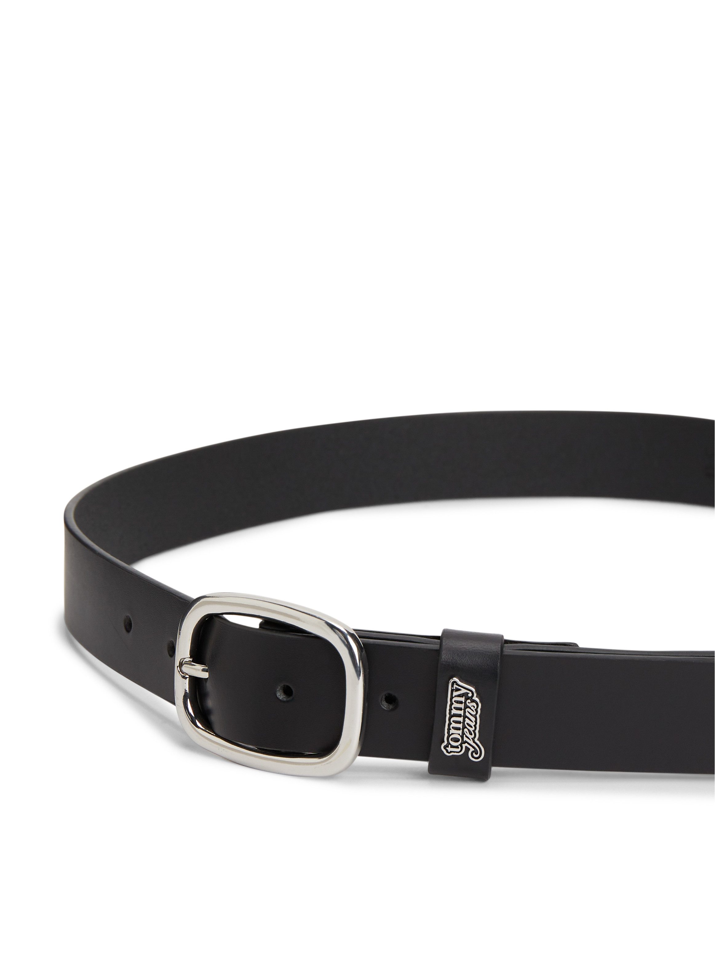 Tommy Jeans Ledergürtel TJW OVAL 3.0 BUCKLE Größenverstellbar mit Logodetail