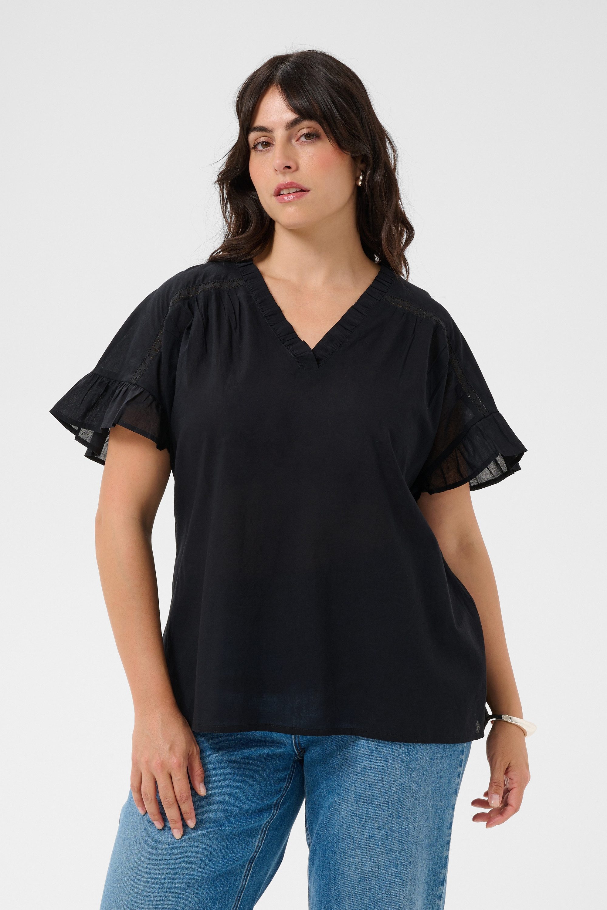 KAFFE Curve Blusentop Ärmellose Bluse KCvaleria Große Größen