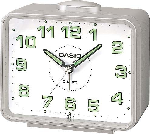 CASIO Quarzwecker TQ-218-8EF Wecker, ideal als Geschenk, Leuchtzeiger, Leuchtziffern