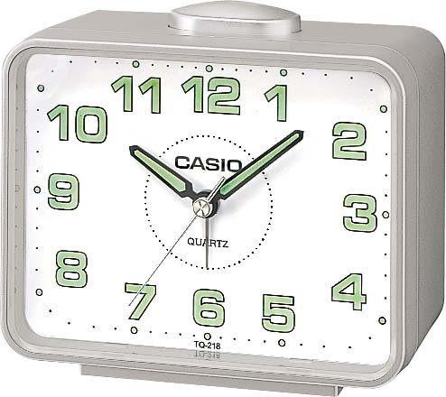 CASIO Quarzwecker TQ-218-8EF Wecker, Leuchtzeiger, Leuchtziffern, Schlafzimmer, Geschenkidee