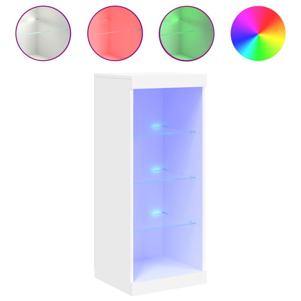 vidaXL Vitrine Sideboard mit LED-Beleuchtung Weiß günstig online kaufen