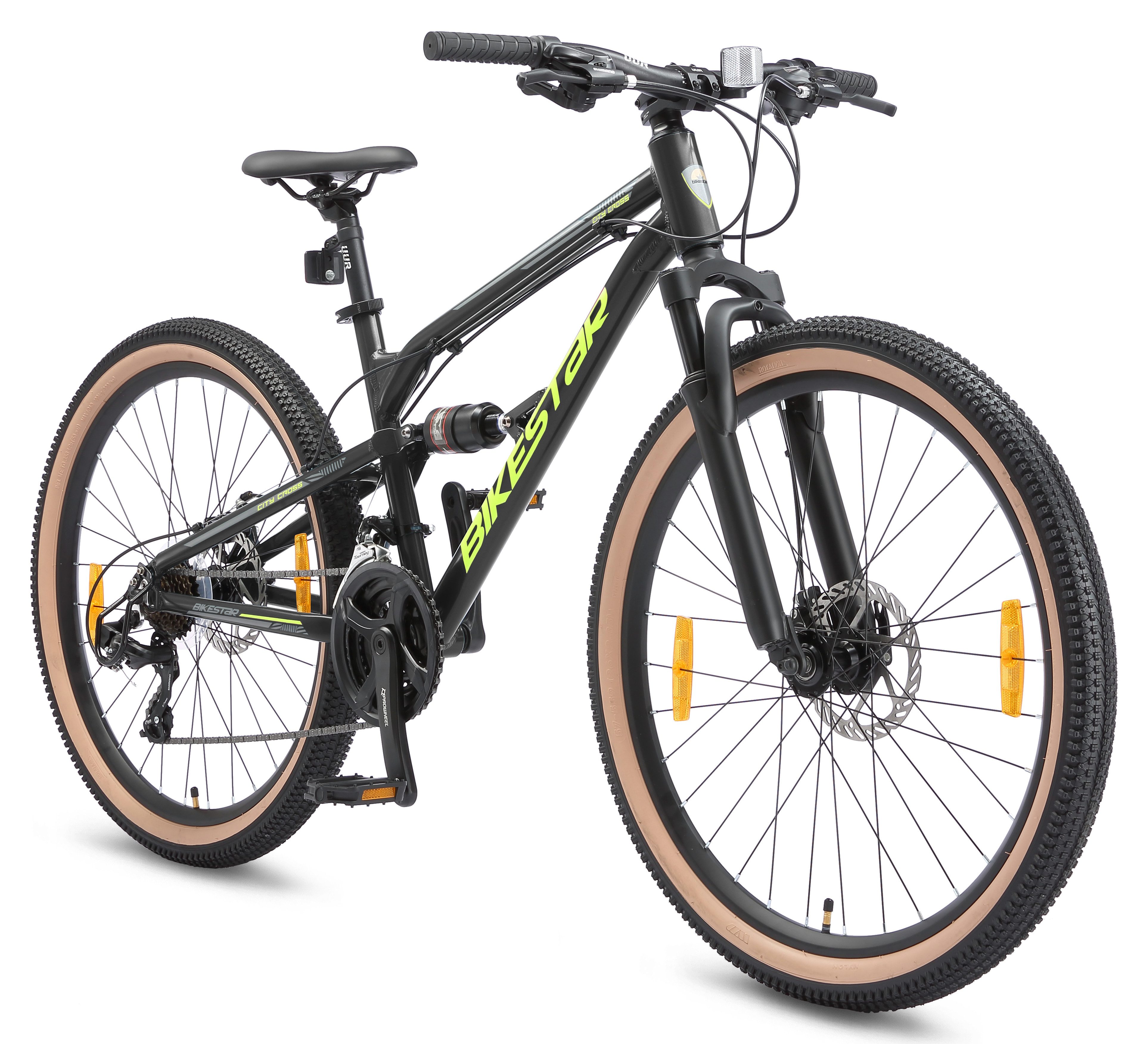 Bikestar Mountainbike, 21 Gang Shimano RD-TY300 Schaltwerk, Kettenschaltung, für Damen und Herren, Kettenschaltung