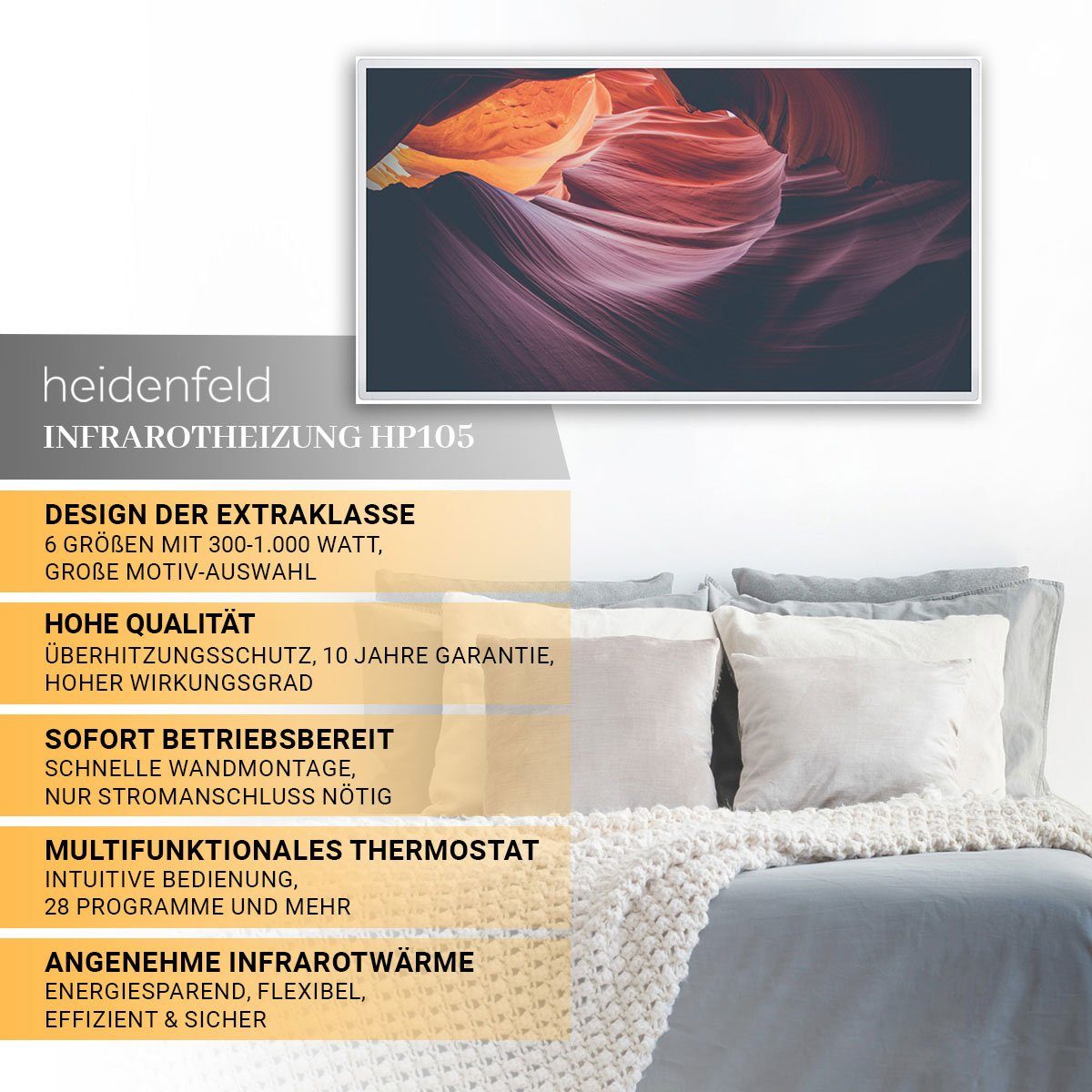 Heidenfeld Infrarotheizung HF-HP105 Strand 1 Elektroheizung günstig online kaufen