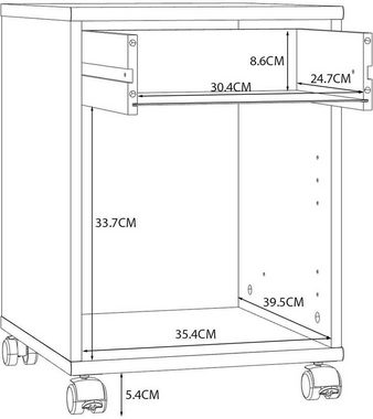 freiraum Rollcontainer Tempra, (BxHxT: 38,6x54,1x42 cm), in Sonoma Eiche mit einer Schublade