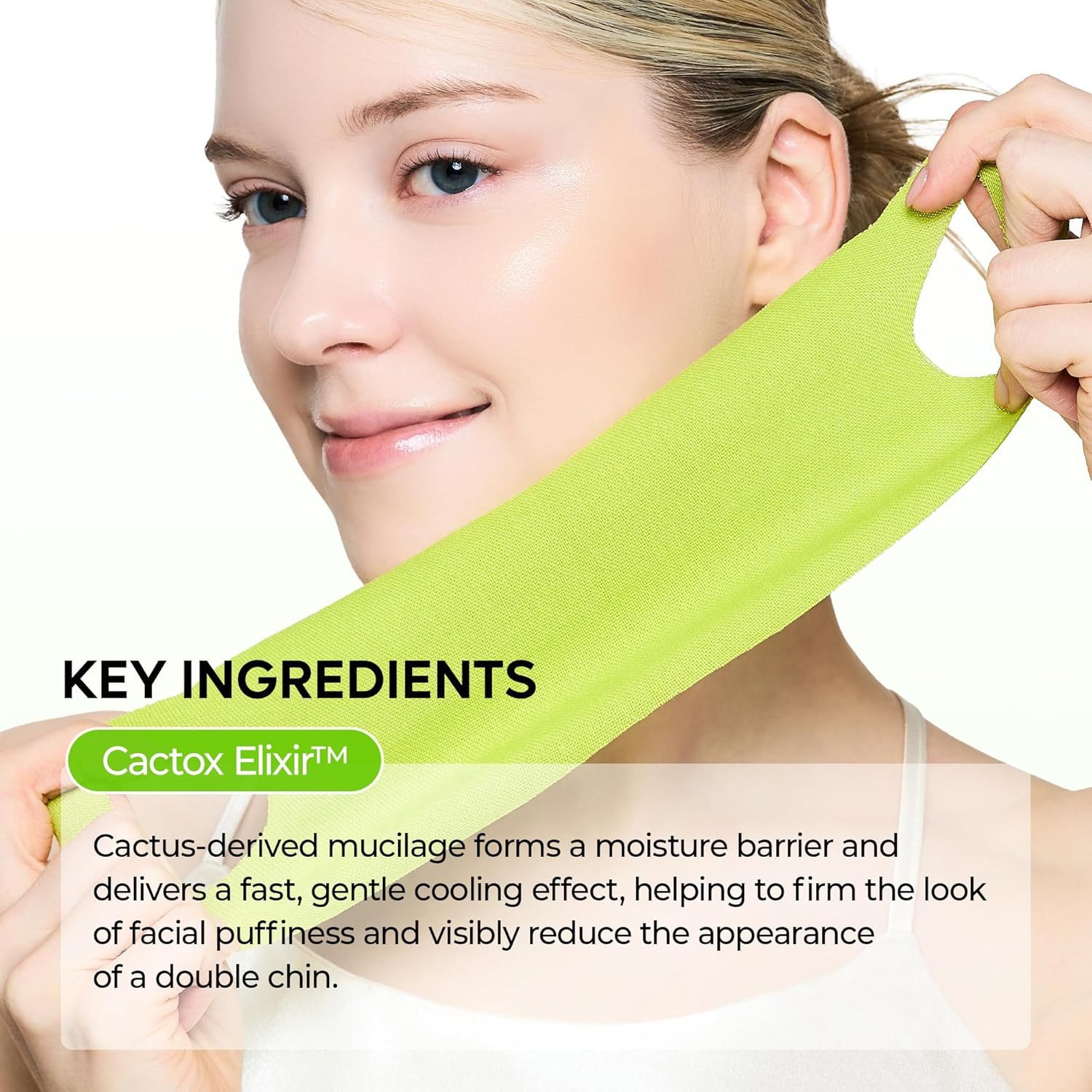 Dr.Melaxin Gesichtsmaske Cactox V-Lifting Mewing Band – Korean K-Beauty Beauty-Tool (Lifting-Band) mit Lifting-Spezialgewebe, V-Form, Ohrenschlaufen – Tragbares, V-Lifting-Band mit hochelastischem Spezialgewebe für eine sichtbar