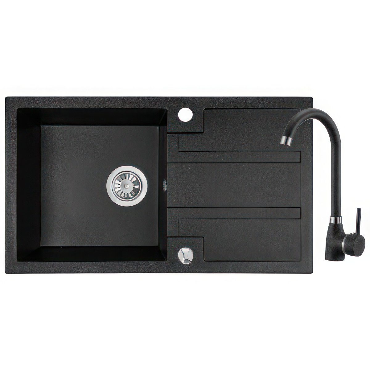 Küchenspüle Barbados Set Einzelbecken Granitspüle und Spültischarmatur