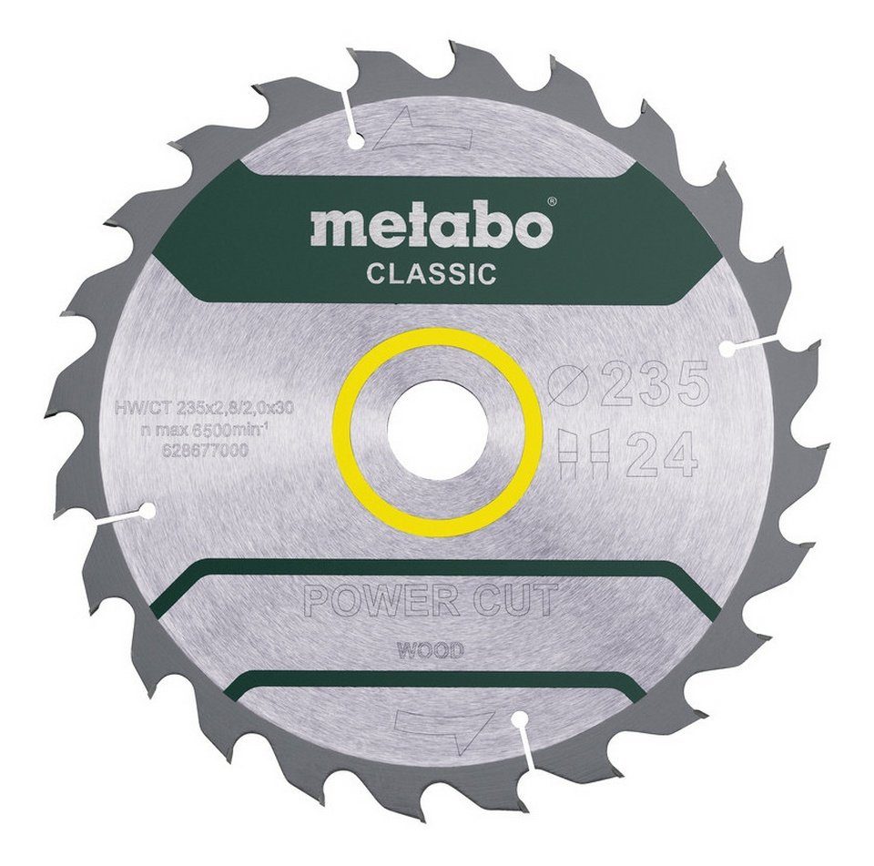 metabo Kreissägeblatt, "power cut wood - classic", 235 x 30 mm, Zähnezahl 24, Wechselzahn 18°