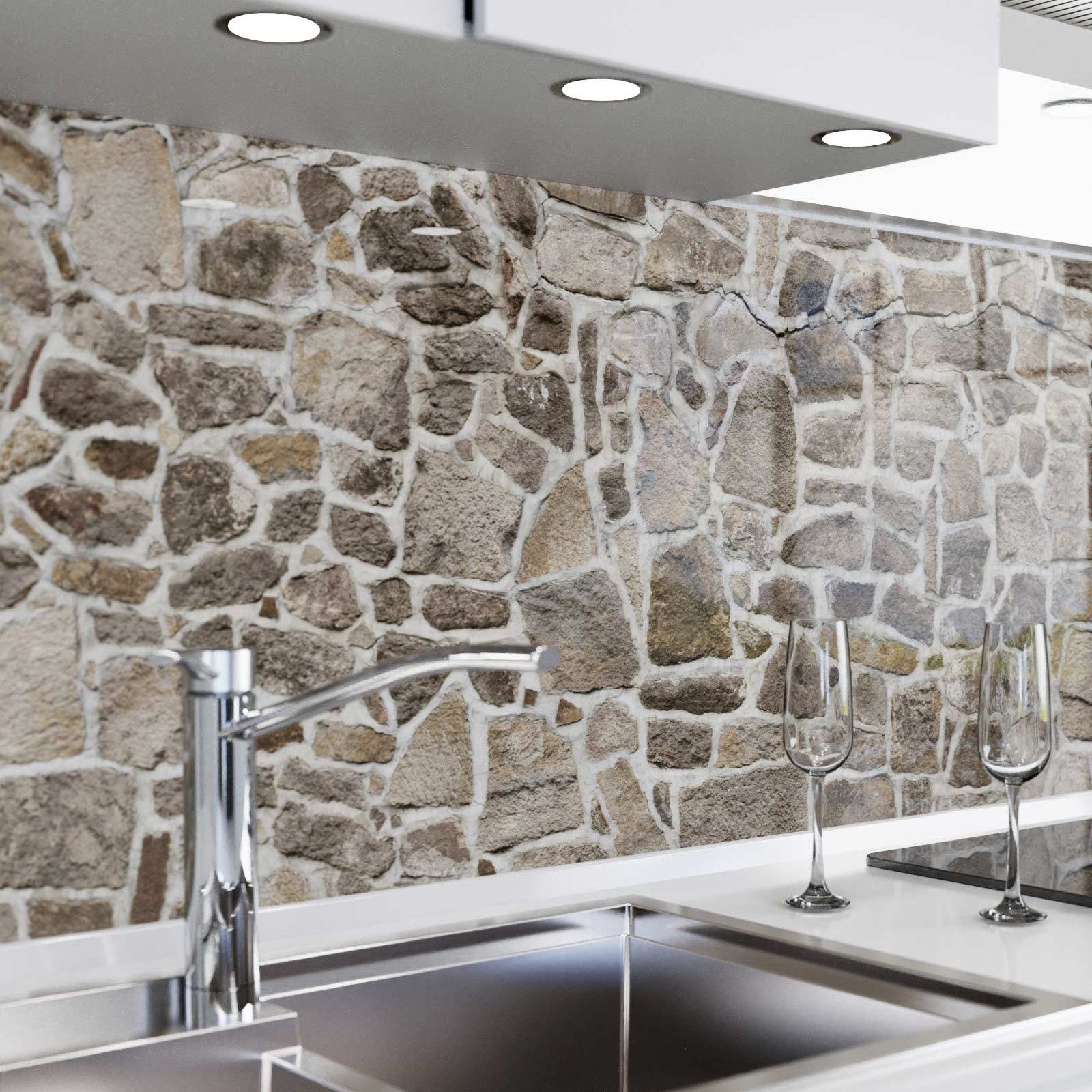 danario Küchenrückwand Folie selbstklebend, Glasoptik, Spritzschutz günstig online kaufen