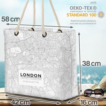 VOID Strandtasche (1-tlg), London Karte Beach Bag London Stadt Landkarte Großbritannien England Straßen